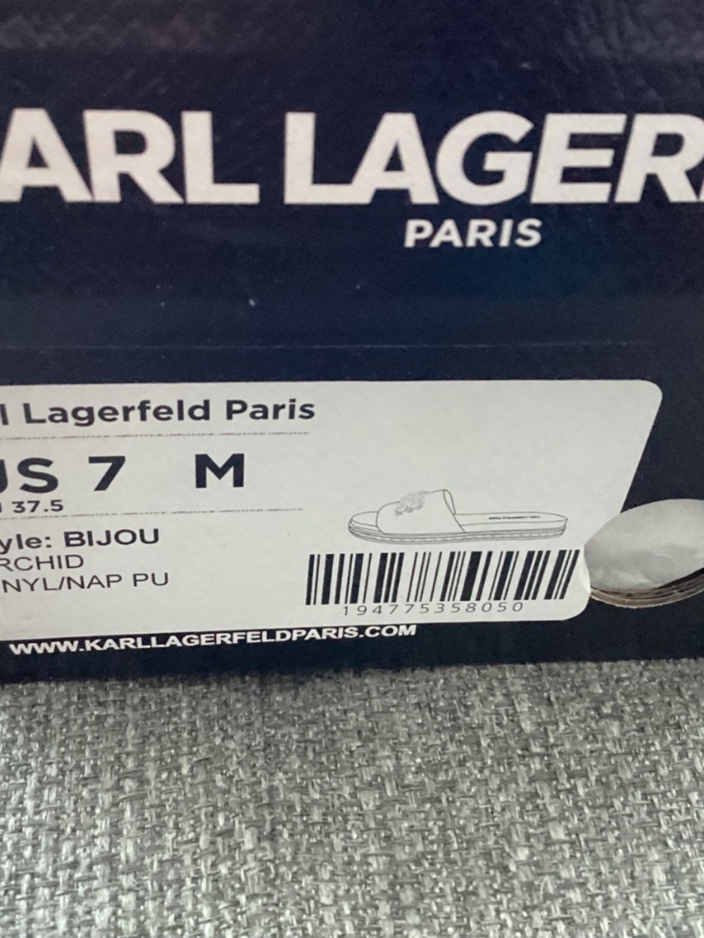KARL LAGERFELD PARIS Women's Bijou Embellished Slide Sandals - Picture 15 of 16